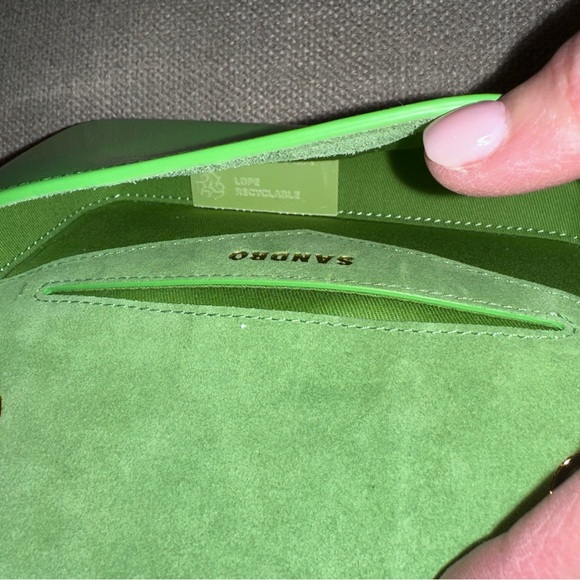 Sandro Paris Lime Green Crossbody Bag with coin purse - Picture 14 of 15